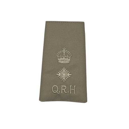 Picture of The Queen's Royal Hussars Rank slide - Buff - Lieutenant Colonel - Tudor Crown