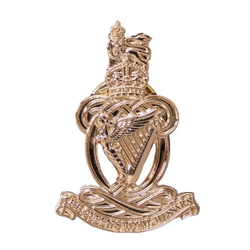 Picture of The Queen's Royal Hussars Lapel Pin - Gilt - Plastic Box - Tudor Crown